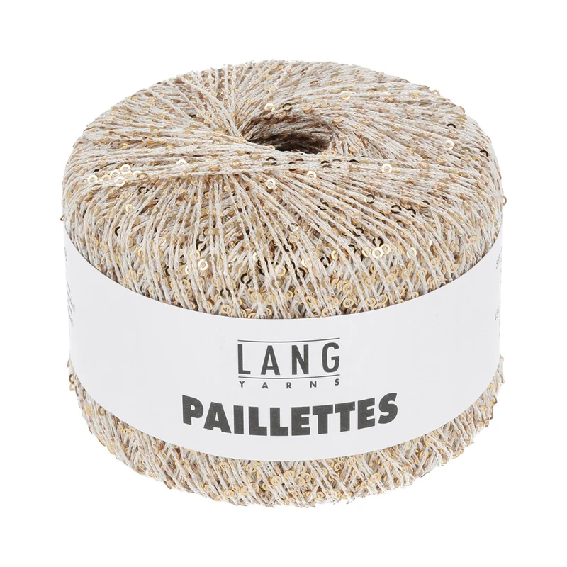 Lang Yarns Paillettes 0002 Weiß/Gold