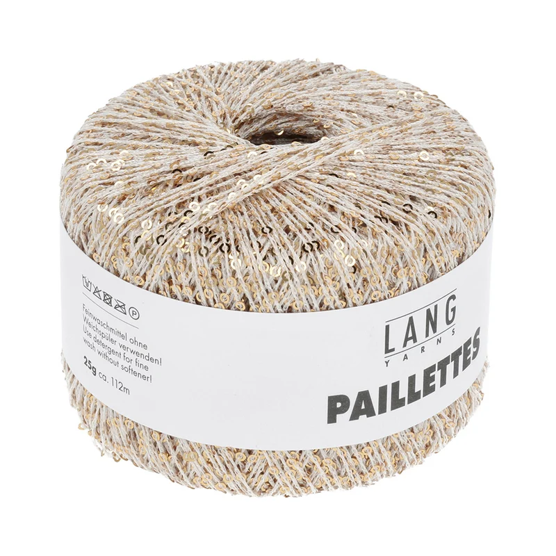 Lang Yarns Paillettes 0002 Weiß/Gold