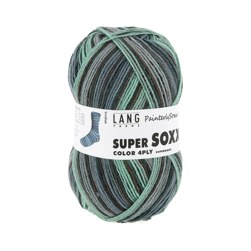 Lang Yarns Super Soxx Color 4-fach 0549 Dunkelblau/Mint 1150 Viridian