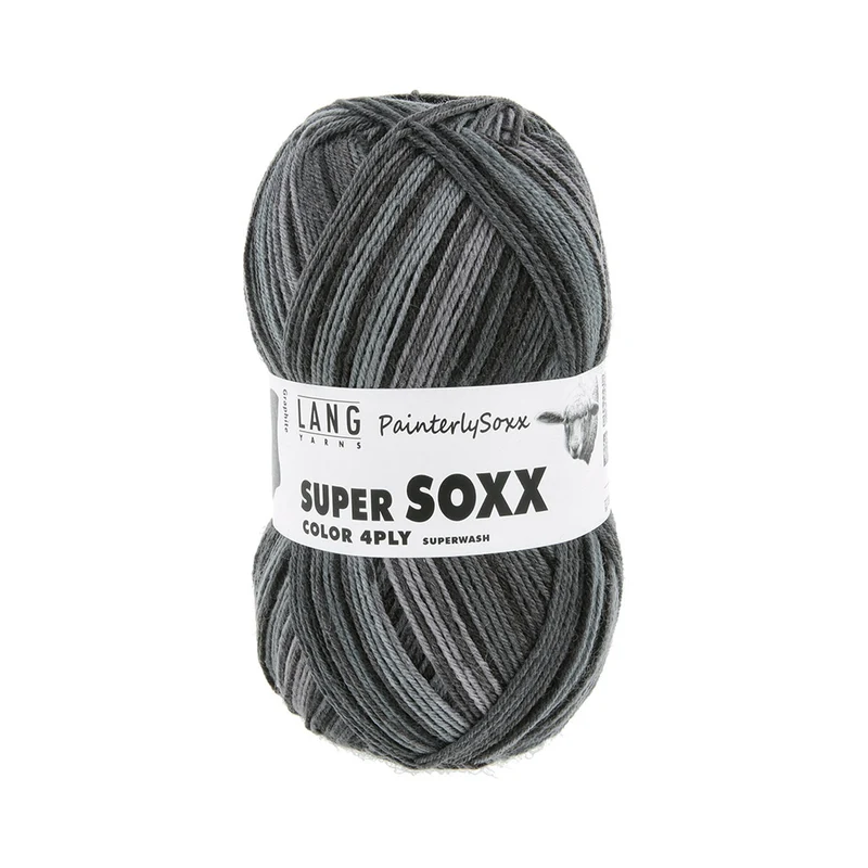 Lang Yarns Super Soxx Color 4-fach 0552 Grau/Schwarz 1150 Graphite