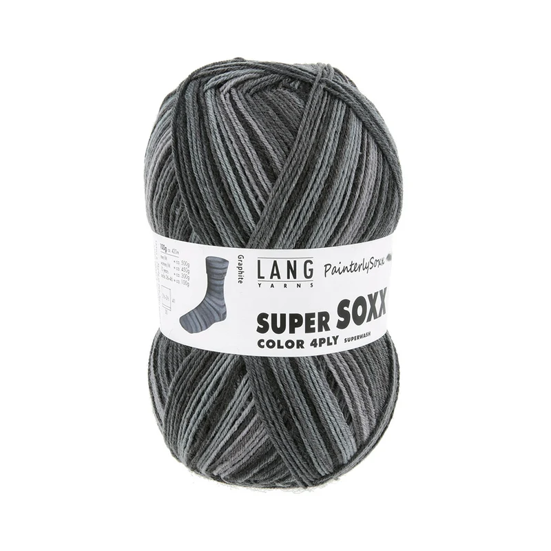 Lang Yarns Super Soxx Color 4-fach 0552 Grau/Schwarz 1150 Graphite