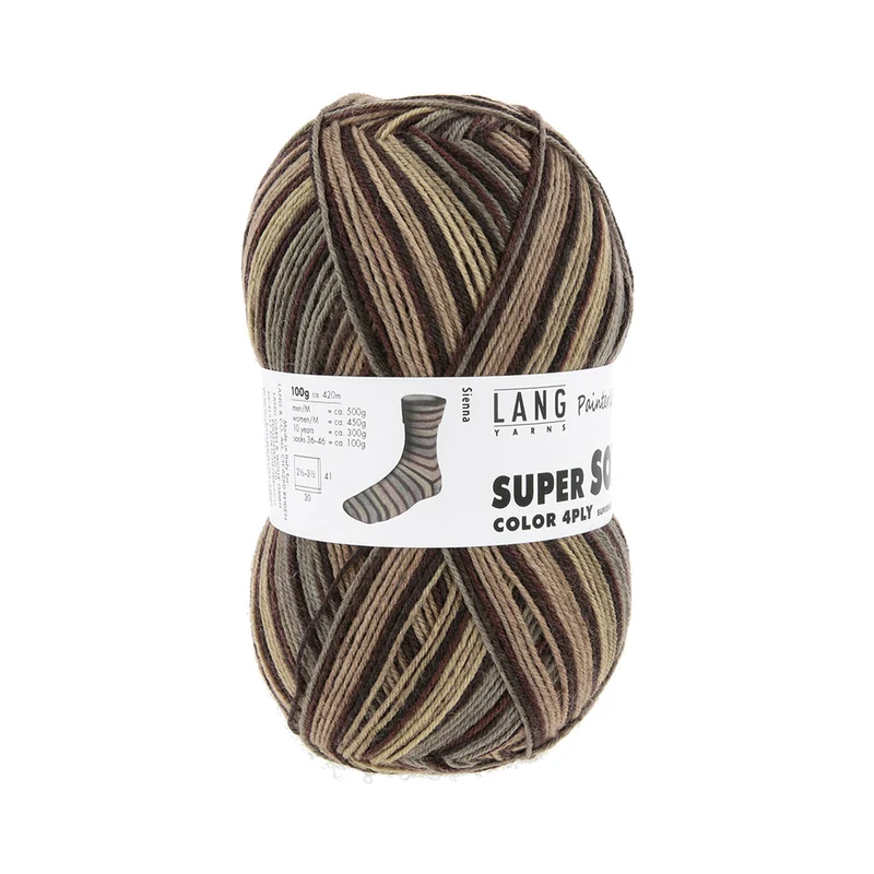 Lang Yarns Super Soxx Color 4-fach 0550 Braun/Beige 1150 Sienna