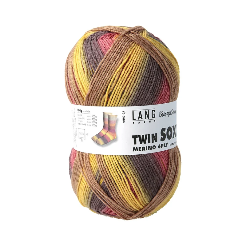 Lang Yarns Twin Soxx Merino 4-fach 0556 Orange/Rosa/Gelb 1151 Volcano