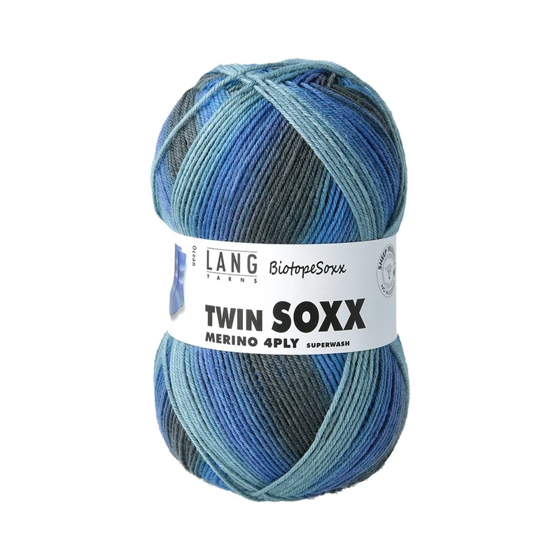 Lang Yarns Twin Soxx Merino 4-fach 0555 Blau 1151 Ocean