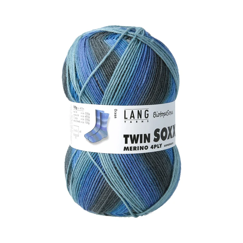 Lang Yarns Twin Soxx Merino 4-fach 0555 Blau 1151 Ocean