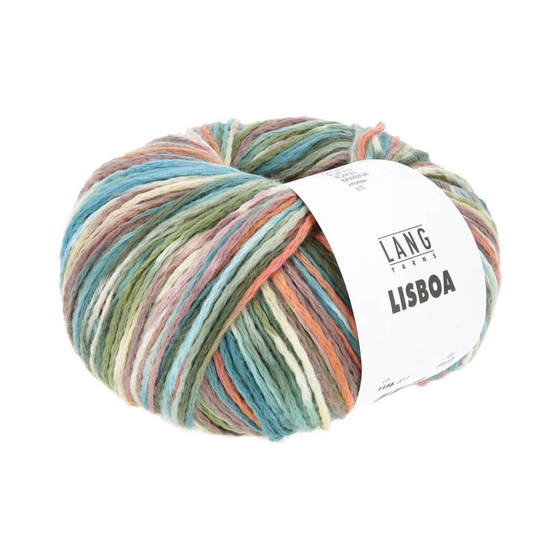 Lang Yarns Lisboa 0011 Oliv/Dunkelgrün/Blau/Orange