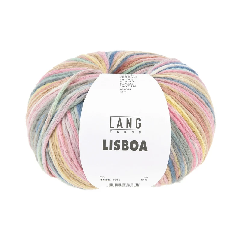 Lang Yarns Lisboa 0010 Rosa/Creme/Jeansblau/Lachsrosa