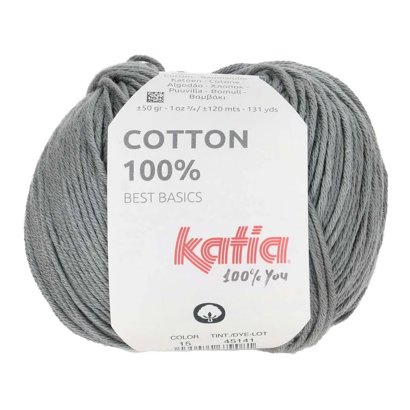 Katia Cotton 100 % 015 Mittelgrau