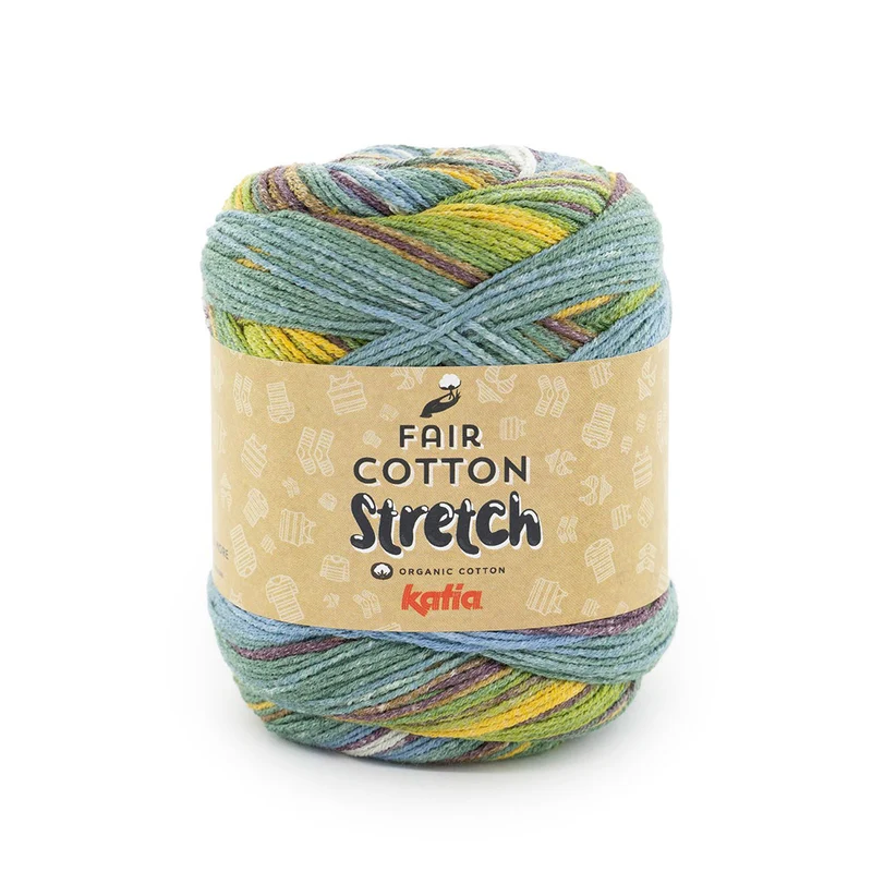 Katia Fair Cotton Stretch 100 Blau-Grün-Gelb