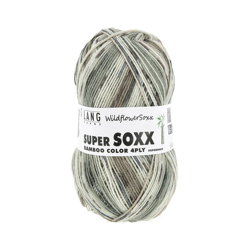 Lang Yarns Super Soxx Bamboo Color 4-fach 0564 Grau/Beige 1152 Nettle