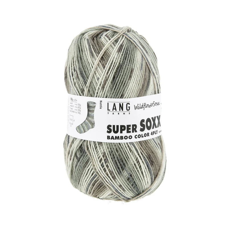 Lang Yarns Super Soxx Bamboo Color 4-fach 0564 Grau/Beige 1152 Nettle