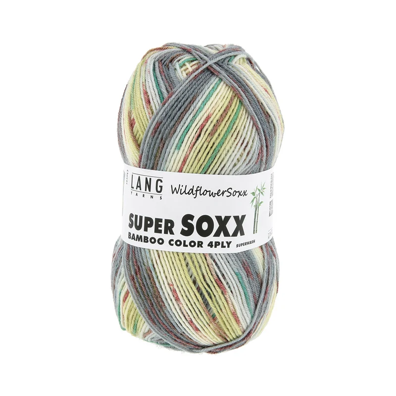 Lang Yarns Super Soxx Bamboo Color 4-fach 0562 Oliv/Blau 1152 Clover