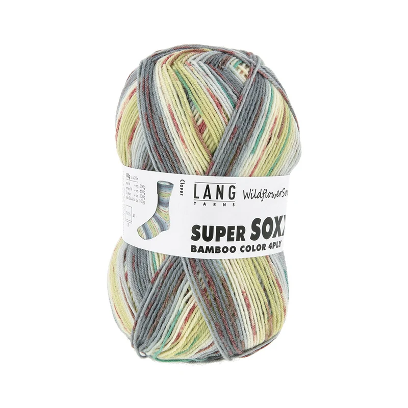 Lang Yarns Super Soxx Bamboo Color 4-fach 0562 Oliv/Blau 1152 Clover