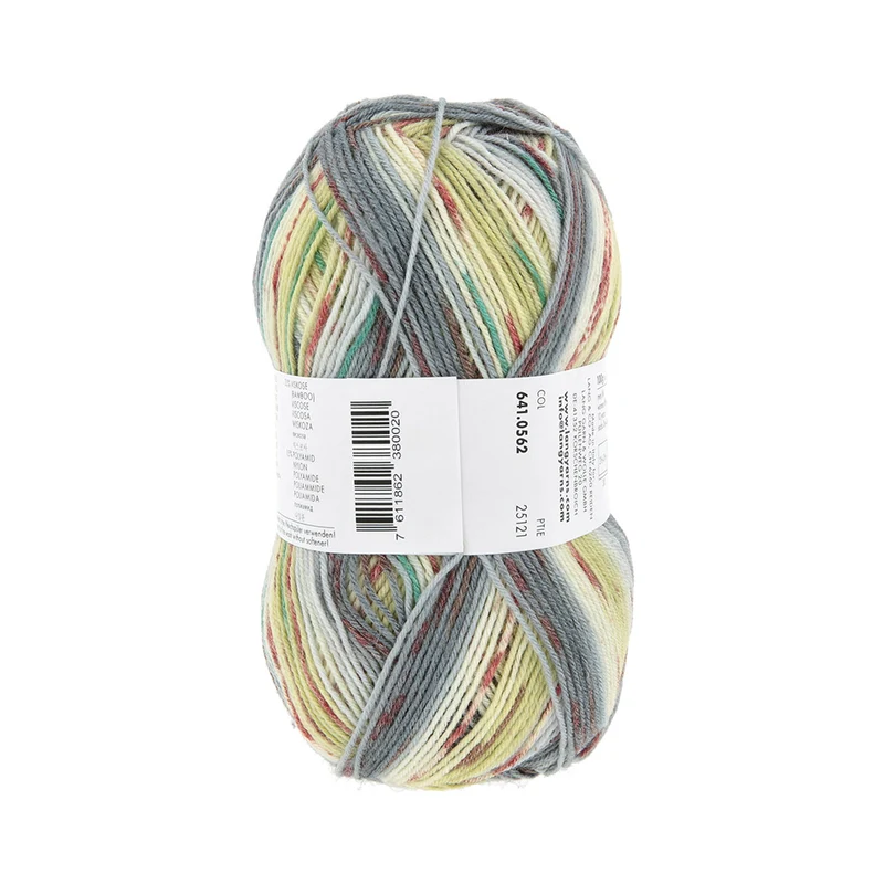 Lang Yarns Super Soxx Bamboo Color 4-fach 0562 Oliv/Blau 1152 Clover