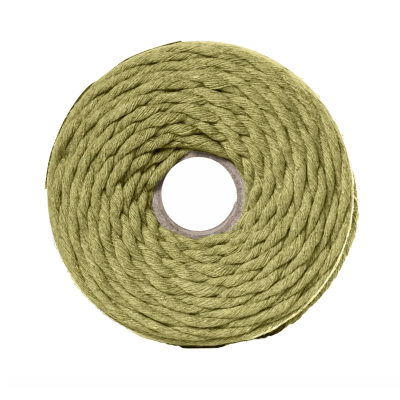 Trimits Makramee-Schnur aus Baumwolle 87 m x 4 mm 08 Olivgrün