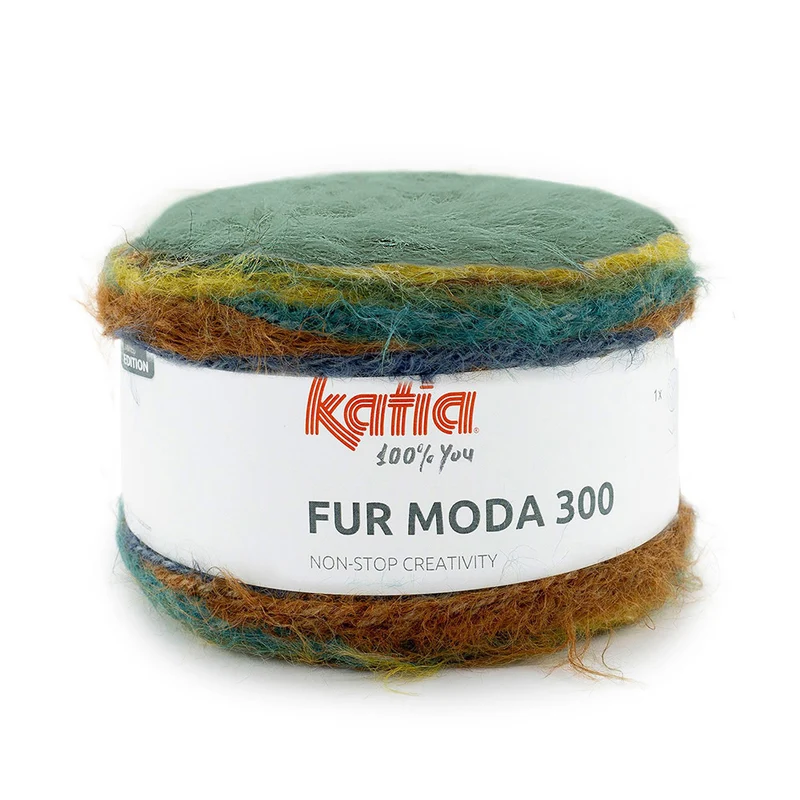 Katia Fur Moda 300 301 Khaki-Zitronengelb-EntenBlau