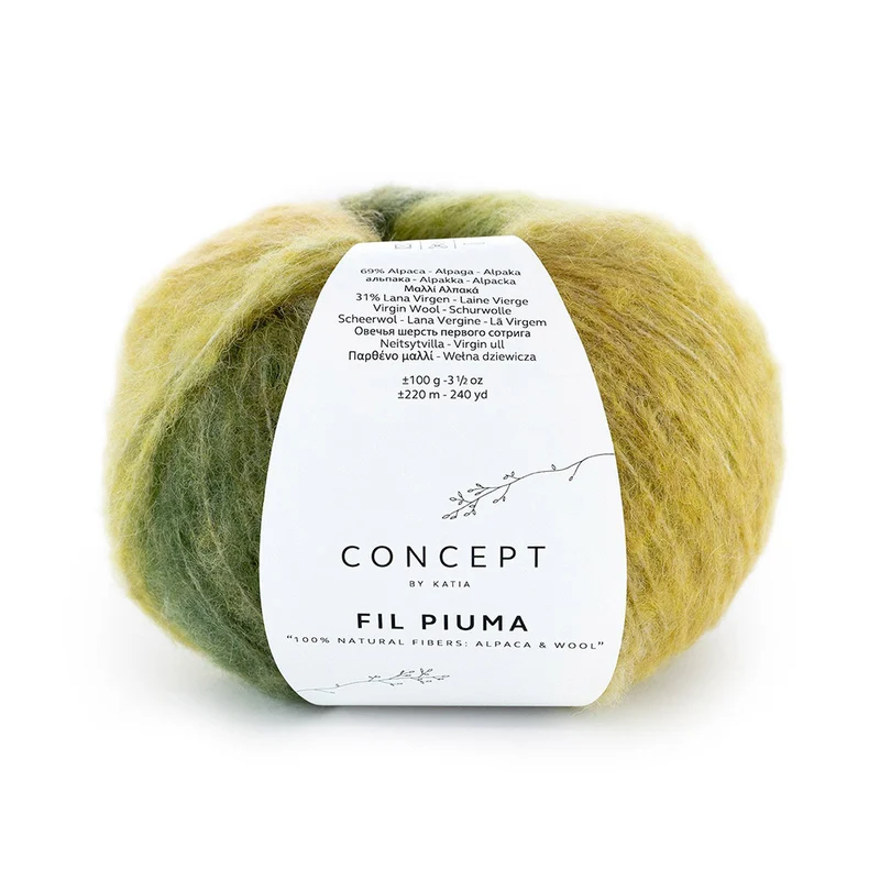 Katia Concept Fil Piuma 300 Grün-Ocker