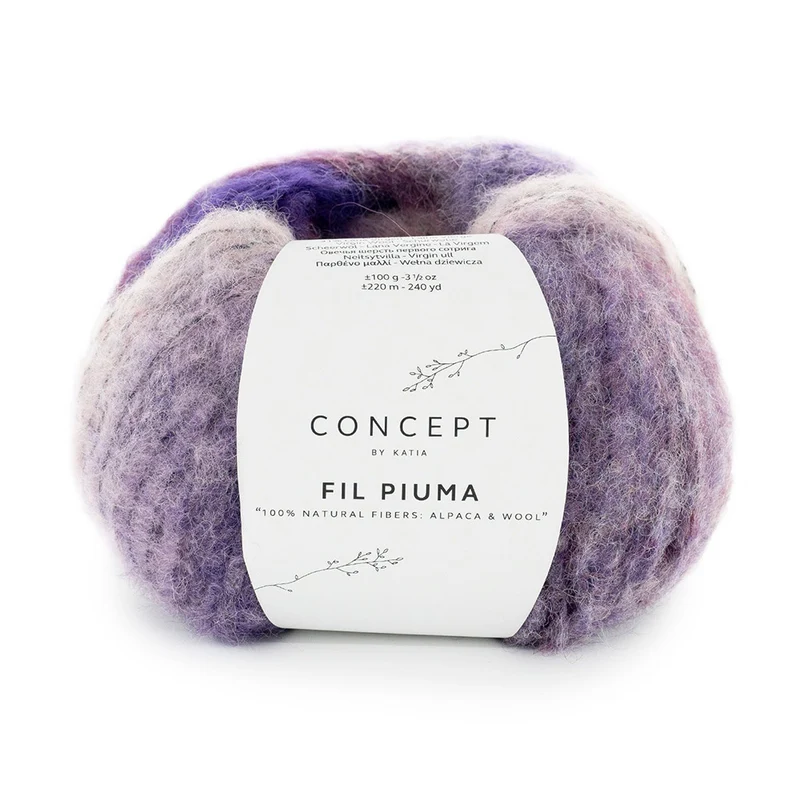 Katia Concept Fil Piuma 303 Lila-Kaugummi-Rosa