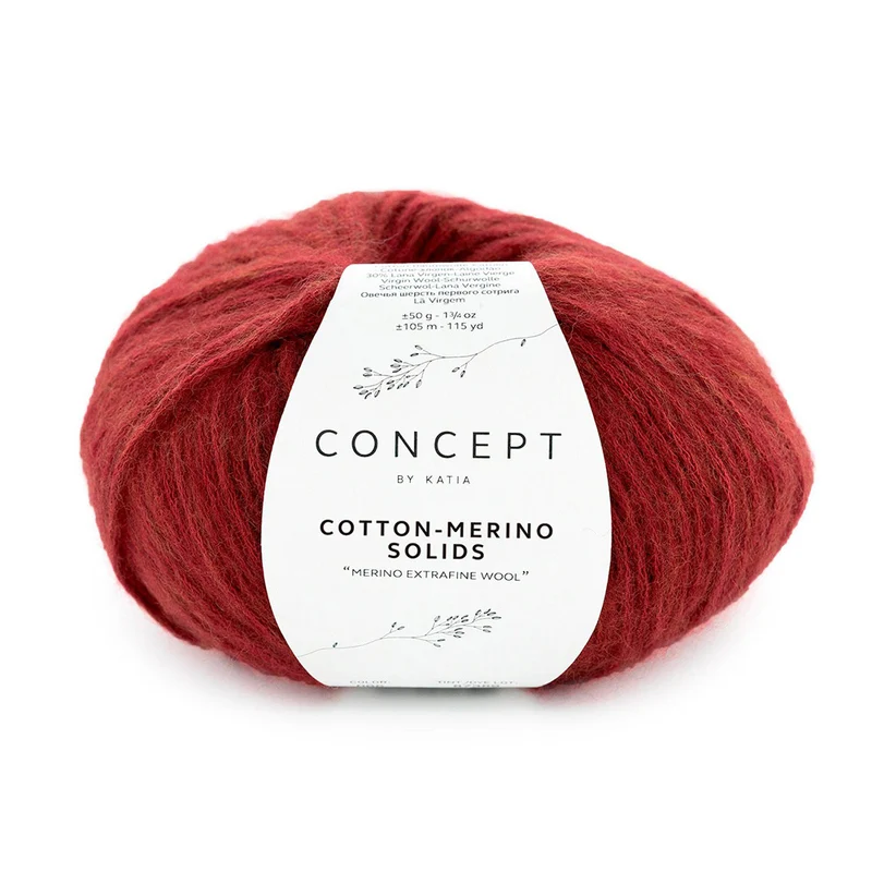 Katia Cotton-Merino Solids 065 Bordeauxrot
