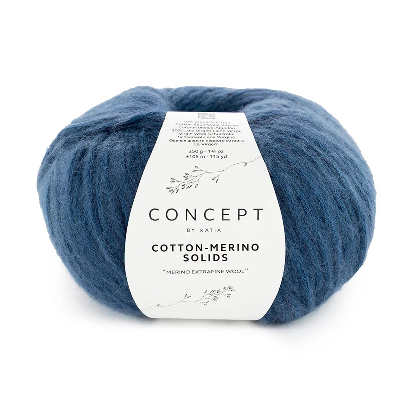 Katia Cotton-Merino Solids 070 Dunkelblau – Ozeanblau