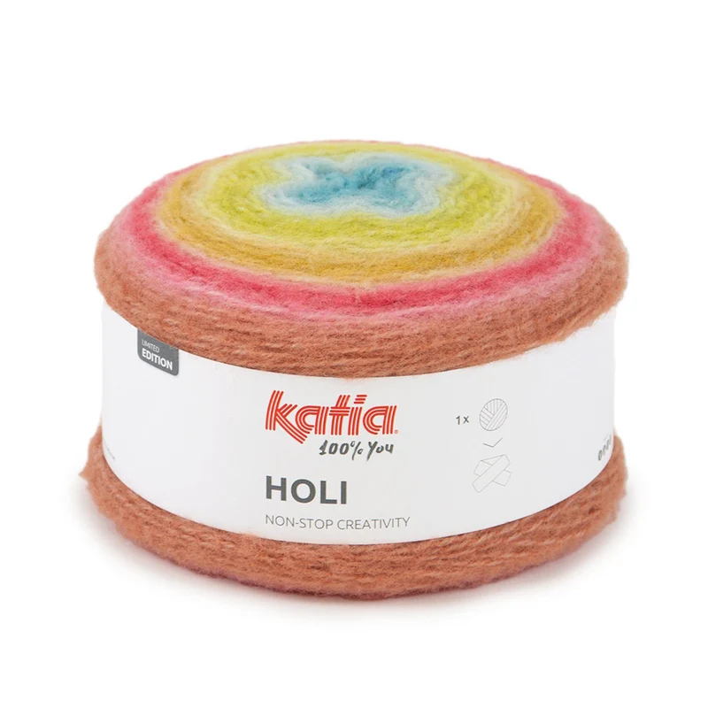 Katia Holi 508 Rostbraun-Limettengrün-Wasserblau