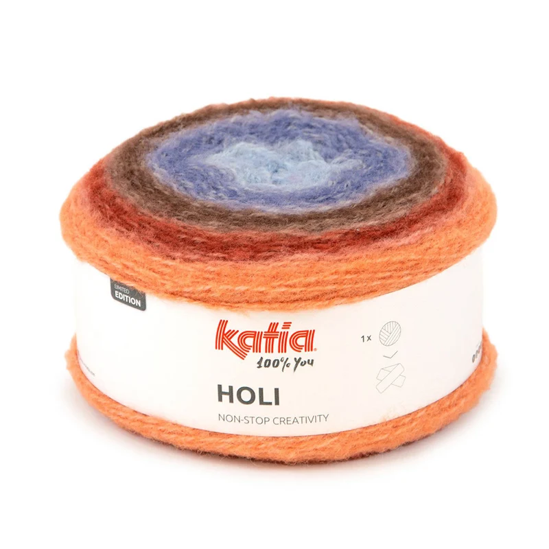 Katia Holi 507 Rostbraun-Schokoladenbraun-Blau