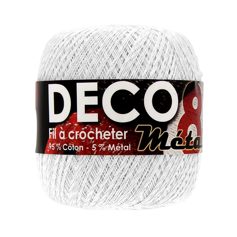 Trimits Deco 8M Häkelbaumwolle Metallic 01 A Pur