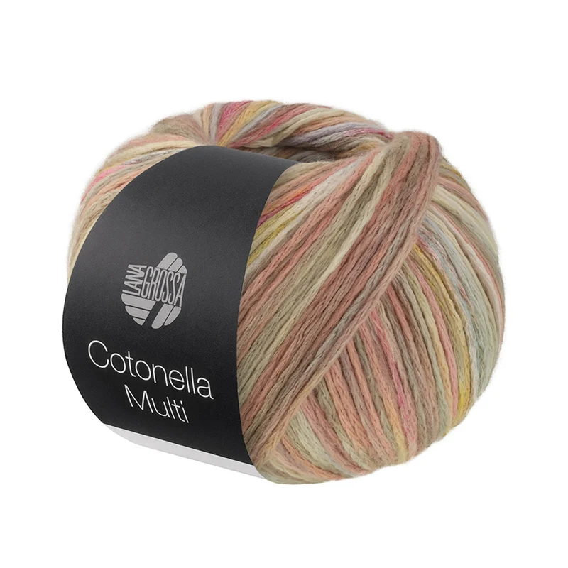 Lana Grossa Cotonella Multi 113 Sandbeige/Vanille/Hellblau/Rosa/Pink/Naturfell