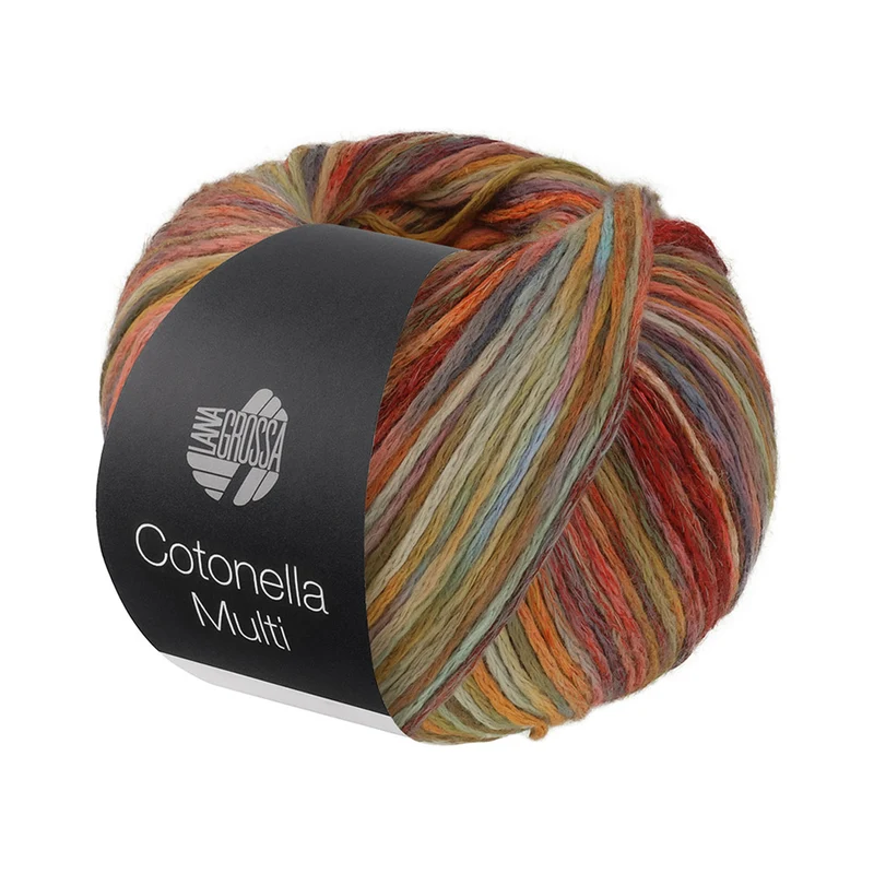 Lana Grossa Cotonella Multi 109 Rot/Minze/Orange/Hellblau/Gelb meliert