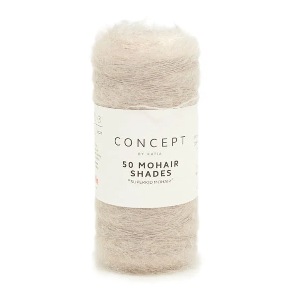 Katia 50 Mohair Shades 002 Perlmuttartiges Hellgrau