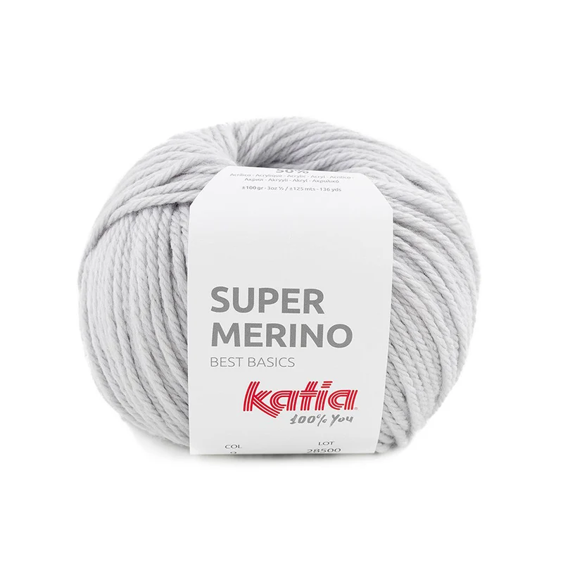 Katia Super Merino 009 Perlmuttartiges Hellgrau