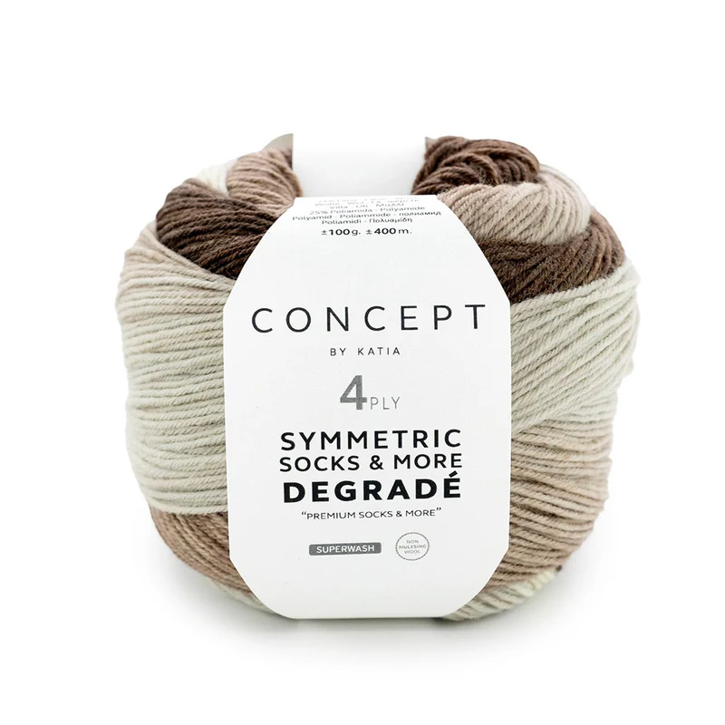 Katia Symmetric Socks & More – Degradé 051 Beige-Braun