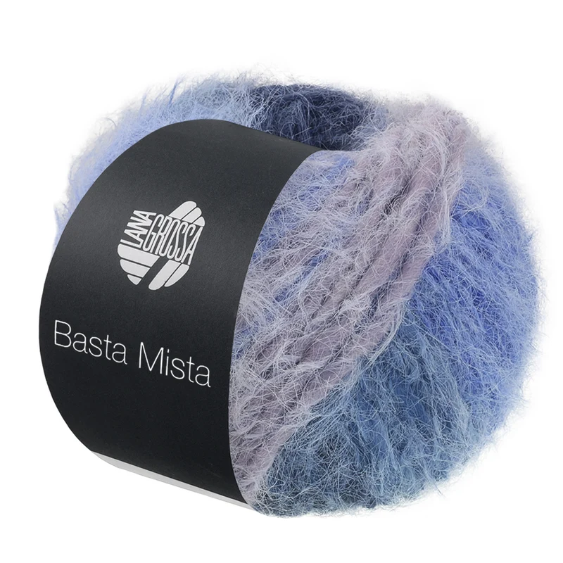 Lana Grossa Basta Mista 122 Nachtblau/Königsblau/Jeans/Grau/Hellgrau