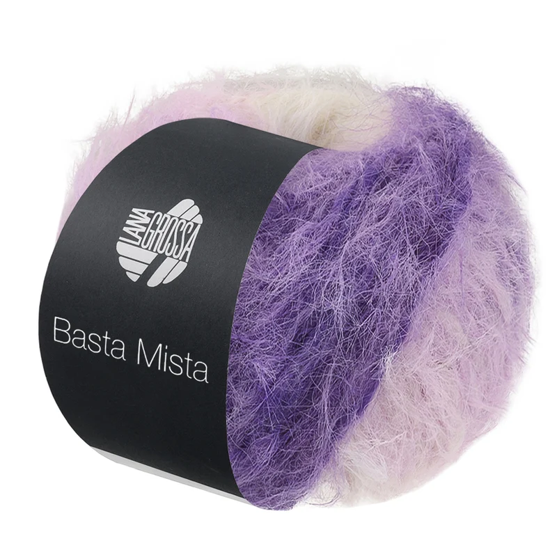 Lana Grossa Basta Mista 125 Dunkel-/Grauviolett/Violett/Flieder/Weiß