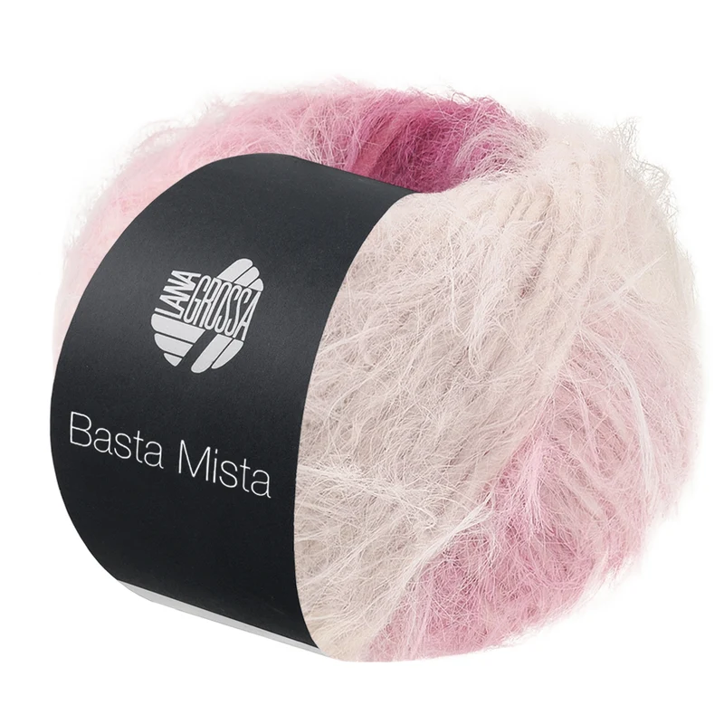 Lana Grossa Basta Mista 123 Rotviolett/Fuchsia/Rosa/Rosa/Creme/Muschel