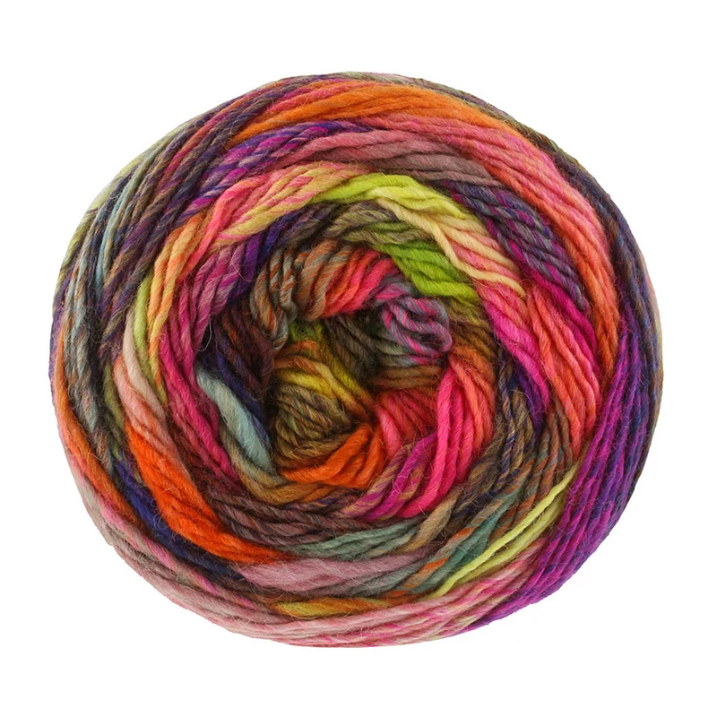 Lana Grossa Colorissimo 219 Grau/Dunkelbraun/Violett/Rotviolett/Orange/Rot/Gelb/Hellgrün/Rosa/Mintgrau/Koralle