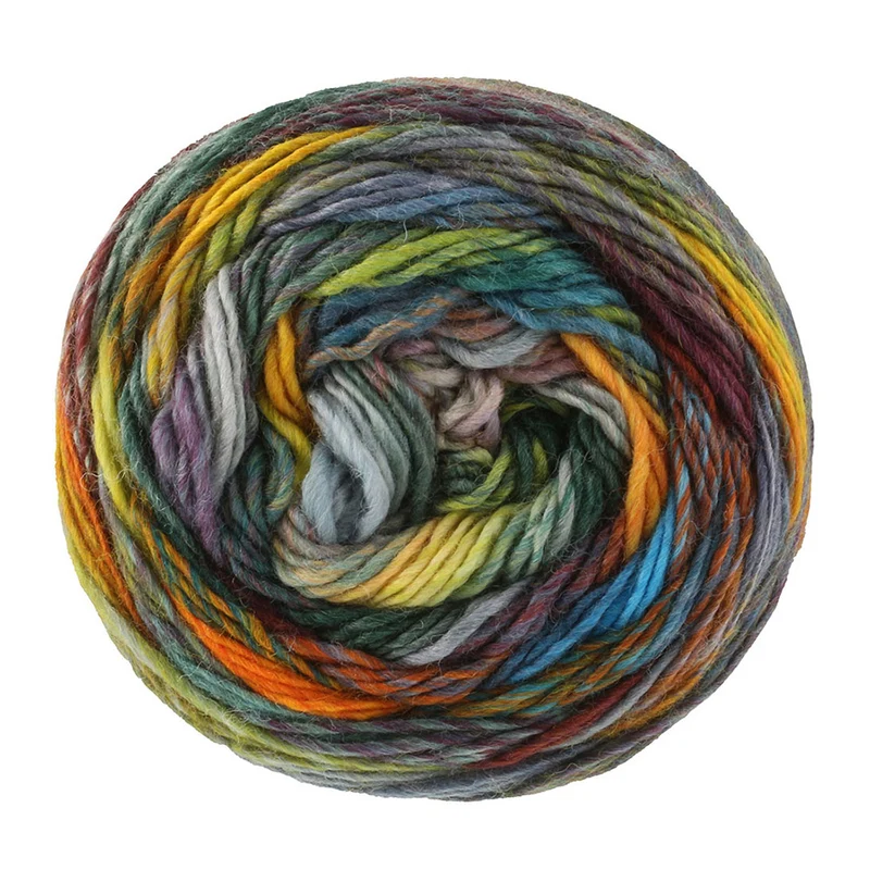 Lana Grossa Colorissimo 223 Burgund/Grau/Gelb/Orange/Oliv/Dunkel-/Hellgrün/Weinrot/Petrolblau/Jeans