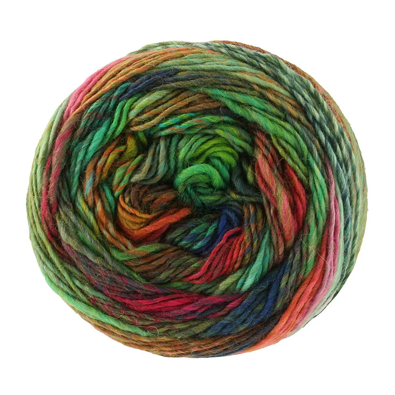 Lana Grossa Colorissimo 221 Jade/Olive/Weinrot/Rost/Rot/Nachtblau/Dunkelblau/Gelbgrün