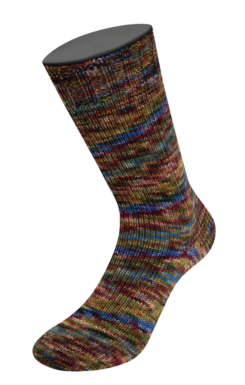 Lana Grossa Meilenweit 100 Sooty 6230 Blau/Hellblau/Gelb/Dunkelrot/Rosa/Olivgrün/Gelb/Ocker