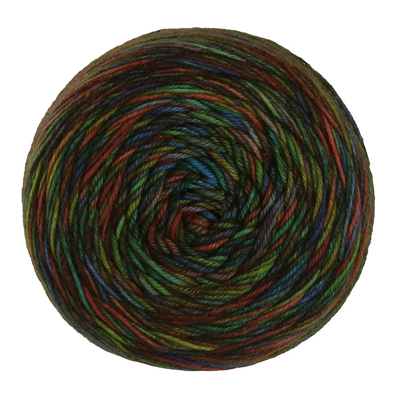 Lana Grossa Meilenweit 100 Sooty 6224 Himmelblau/Tintenblau/Maigrün/Grau/Dunkelgrün/Senf/Rostrot