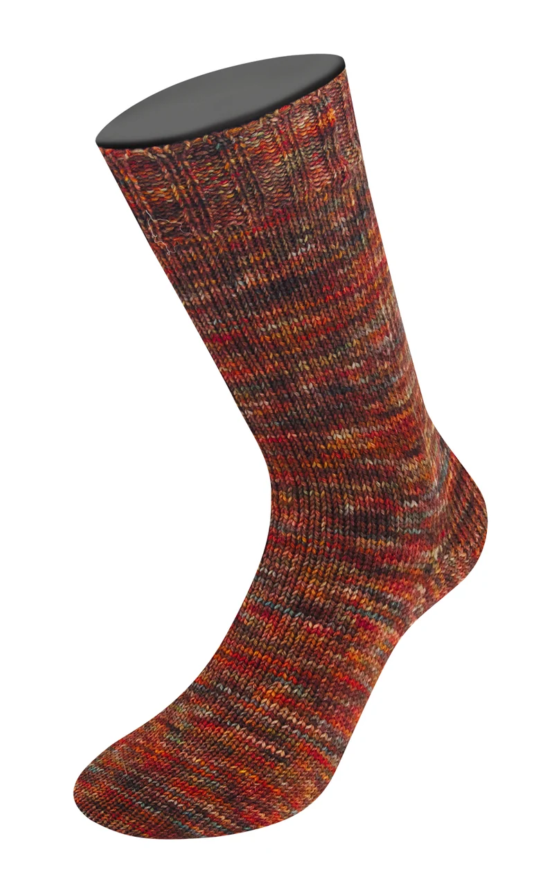 Lana Grossa Meilenweit 100 Sooty 6232 Dunkelrot/Burgund/Rot/Jeansblau/Gelb/Olivgrün