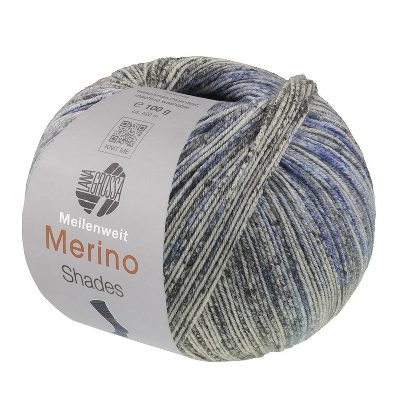 Lana Grossa Meilenweit 100 Merino Extrafine Farbtöne 7235 Hell-/Dunkelgrau/Hell-/Dunkel-/Nachtblau