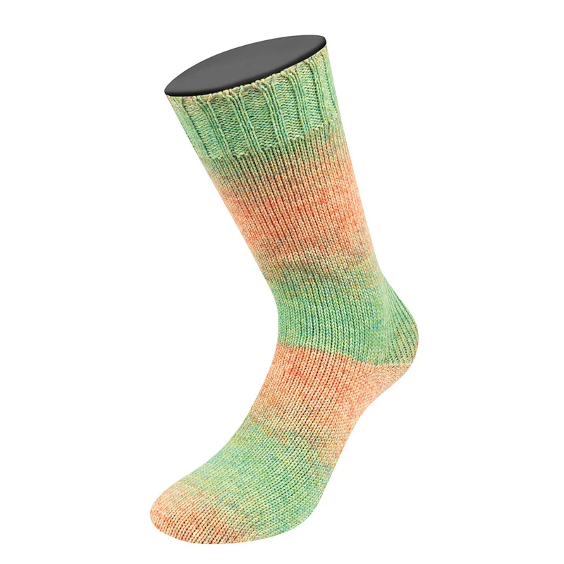 Lana Grossa Meilenweit 100 Merino Extrafine Farbtöne 7229 Lachsrot/Creme/Türkis/Gelbgrün
