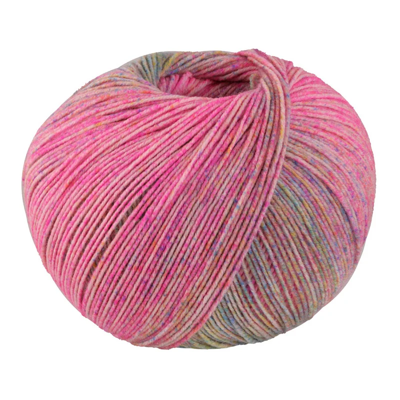 Lana Grossa Meilenweit 100 Merino Extrafine Shades 7226 Rosa/Aprikose/Türkis/Hellgelb