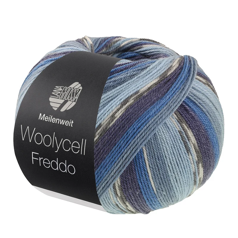 Lana Grossa Woolycell Freddo 6041 Hell-/Pastell-/Graublau/Blau/Marineblau/Dunkel-/Silbergrau