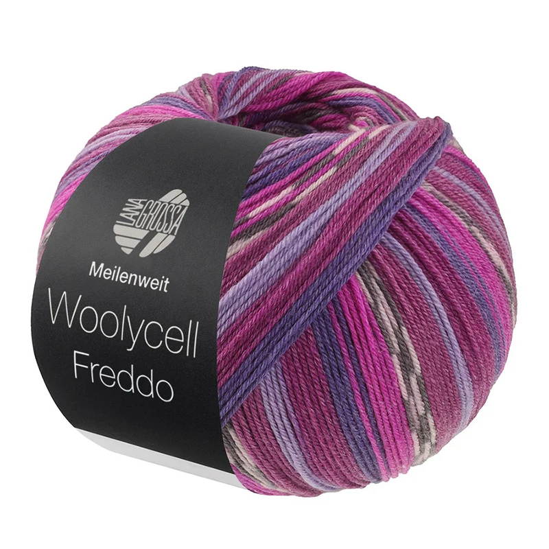 Lana Grossa Woolycell Freddo 6047 Rotviolett/Lavendel/Dunkelviolett/Fuchsia/Dunkelgrau/Rosa