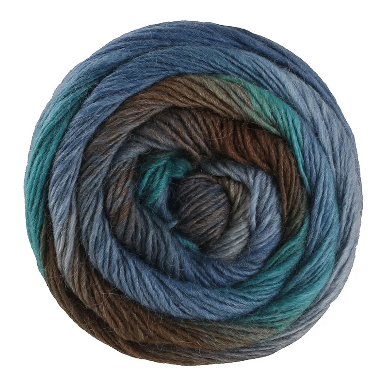 Lana Grossa Meilenweit 100 Color Mix Multi 8017 Petrol/Seegrün/Dunkelbraun/Mokka/Blau-Petrol