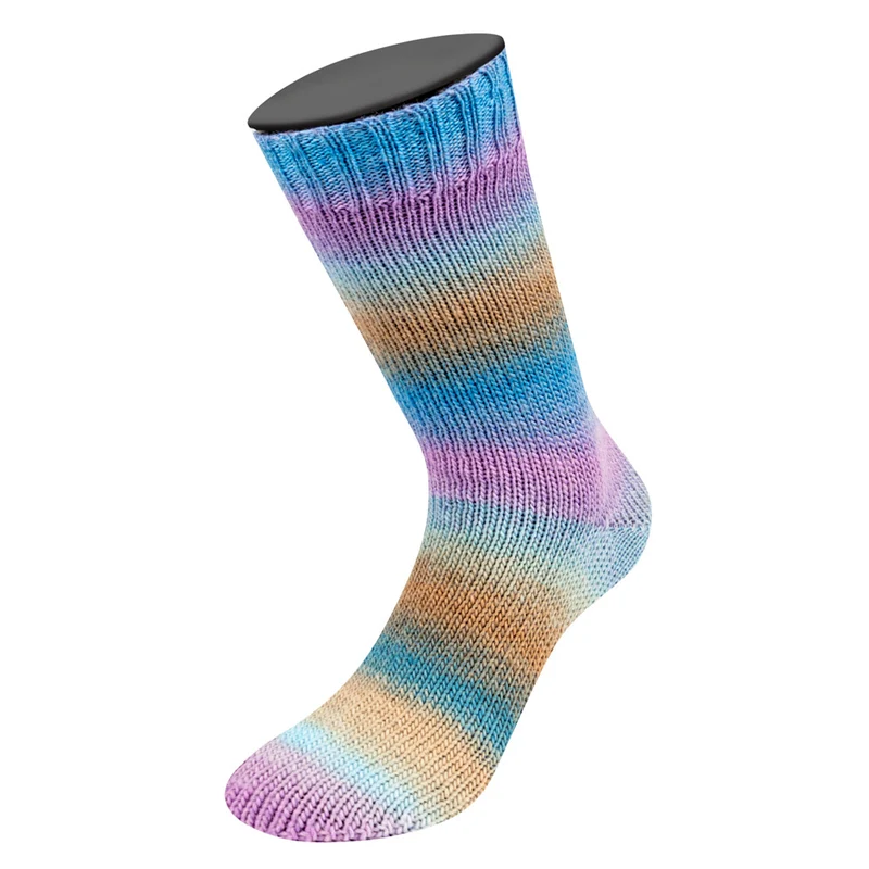 Lana Grossa Meilenweit 100 Color Mix Multi 8002 Graubraun/Greige/Kornblumenblau/Flieder/Pastellblau